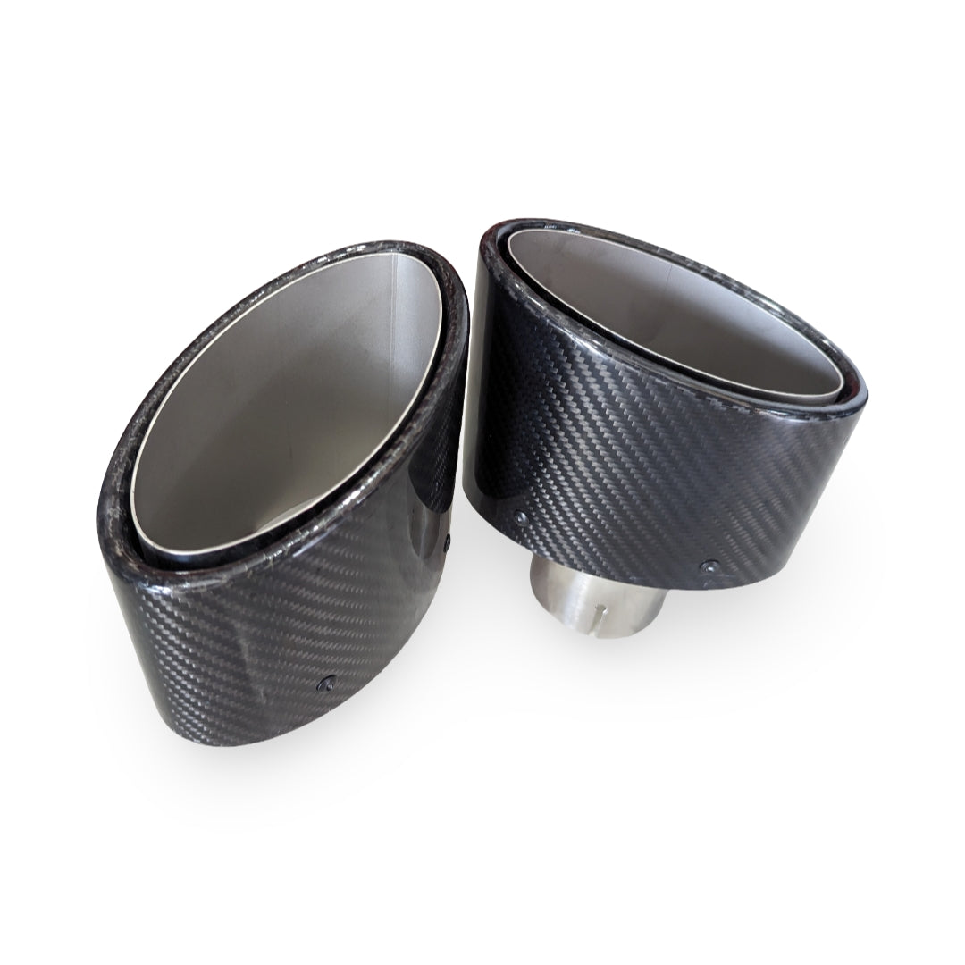 Hyundai i30N IFX Carbon Fibre Oval Exhaust Tips Silver - Pair ...