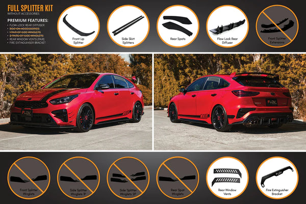 KIA Cerato GT Hatch 2018-2020 PRE-FACELIFT Full Lip Splitter Set