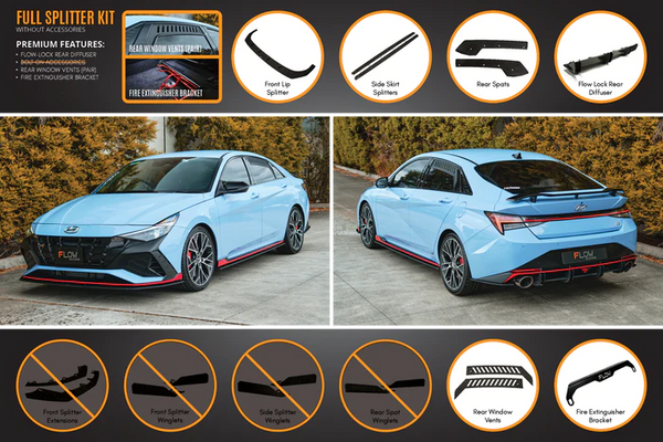 Hyundai i30 Sedan N 2021-2023 Full Lip Splitter Set