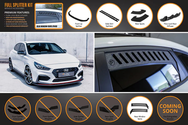 Hyundai i30N Fastback 2018-2020 PRE-FACELIFT Full Lip Splitter Set