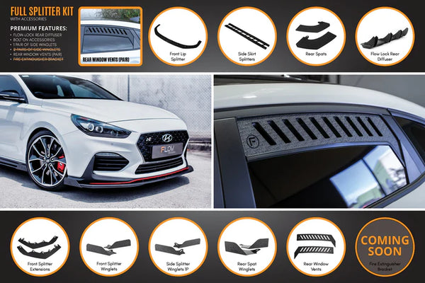 Hyundai i30N Fastback 2018-2020 PRE-FACELIFT Full Lip Splitter Set