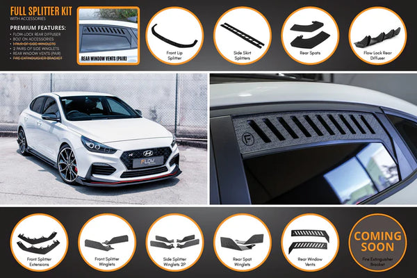 Hyundai i30N Fastback 2018-2020 PRE-FACELIFT Full Lip Splitter Set