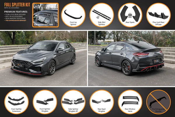 Hyundai i30N Fastback 2022+ FACELIFT Full Lip Splitter Set