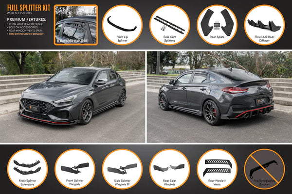 Hyundai i30N Fastback 2022+ FACELIFT Full Lip Splitter Set