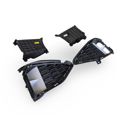 Complete 2025 Hyundai i30N Hatch front grill and air curtain conversion kit including genuine LHS and RHS ducts, grills, and all required mounting hardware for 2021-2024 models.