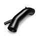 Technical shot of the 3-inch aluminum intake pipe, featuring a seamless mandrel bend and textured black powder coat for an OEM+ look.